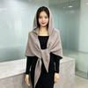 Wool Knitted Large Shawl Scarf Women's Autumn and Winter Warm Triangle Scarf Hooded Integrated Balaclava Hat