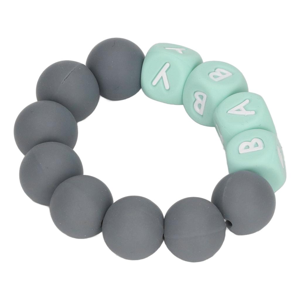 Baby Silicone Bead Bracelet Colorful Letter Baby Teething Bracelet for Infants Toddlers