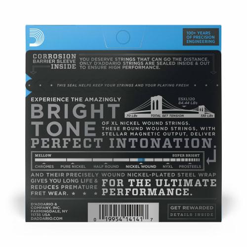 D'Addario Super Light XL Nickel Electric Guitar Strings, .009-.042, Double Ball Ends, ESXL120
