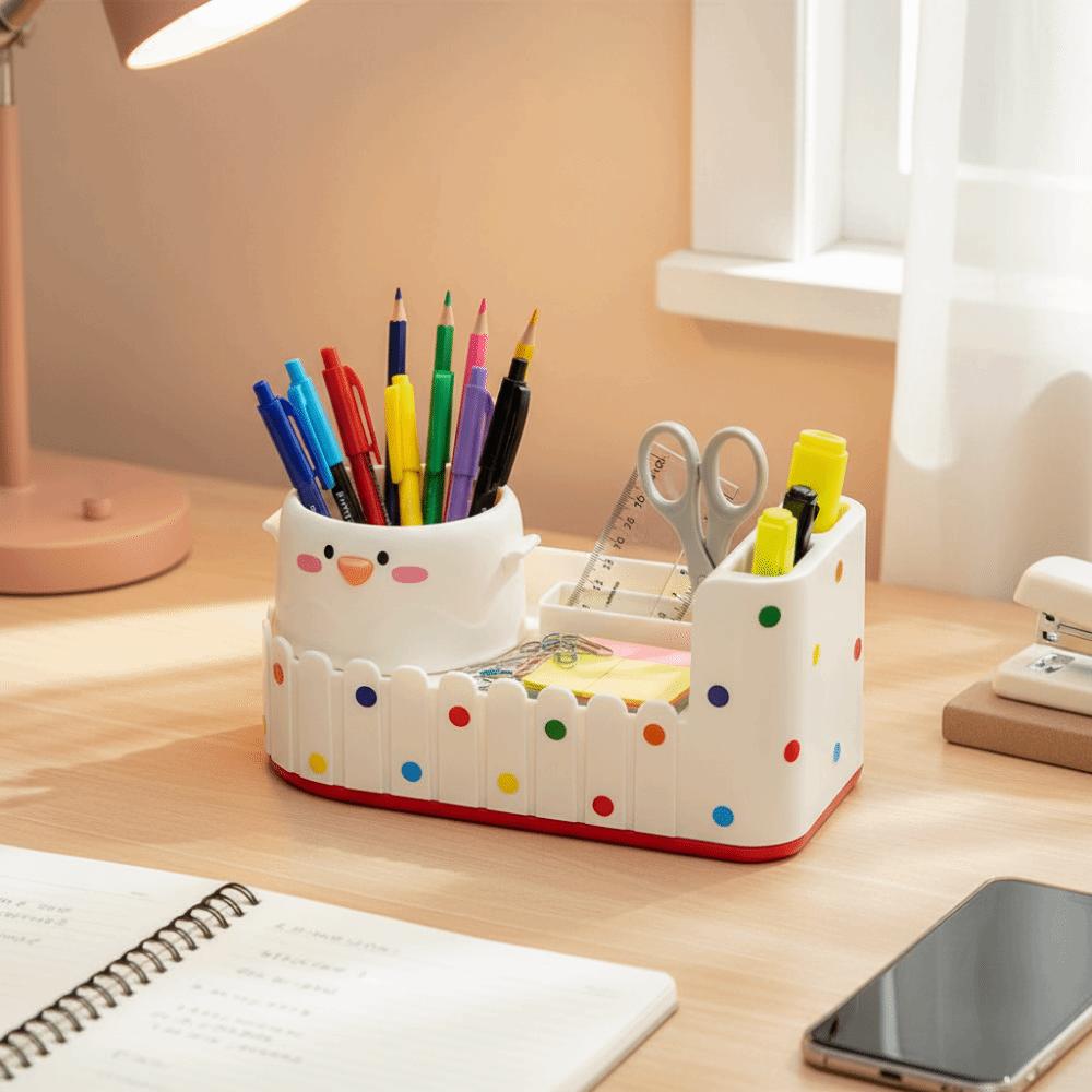 Large Capacity Pen Holder Multifunctional Stationery Storage Desk Organizer Multiple Compartments Desktop Organizer Home Office