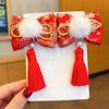 Hair Accessories Children New Year Hairpin Hanfu Headdress Red Bow Hair Clip  Children