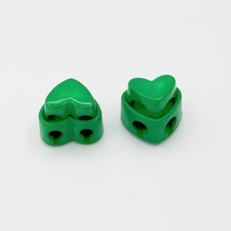 New 5pcs Garment Stoppers Heart-Shaped Plastic Cord Locks Double Hole Spring Toggle Anti-slip Stoppers Garment Accessories