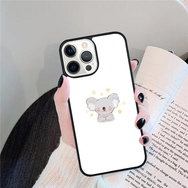 Cute Cartoon Koala Coque Shell For iPhone 17 Air 15 16 14 13 12 Pro Max 11 Pro Max Plus Phone Case Cover