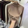 Women's High-Neck Fleece Base Layer Long-Sleeve T-Shirt for Autumn and Winter
