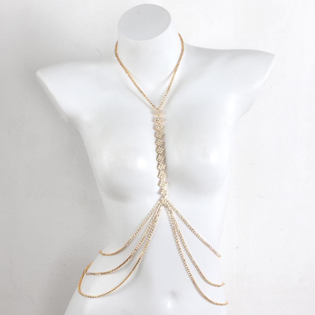 Sexy Rhinestone Bikini Body Chain - European & American Nightclub Style
