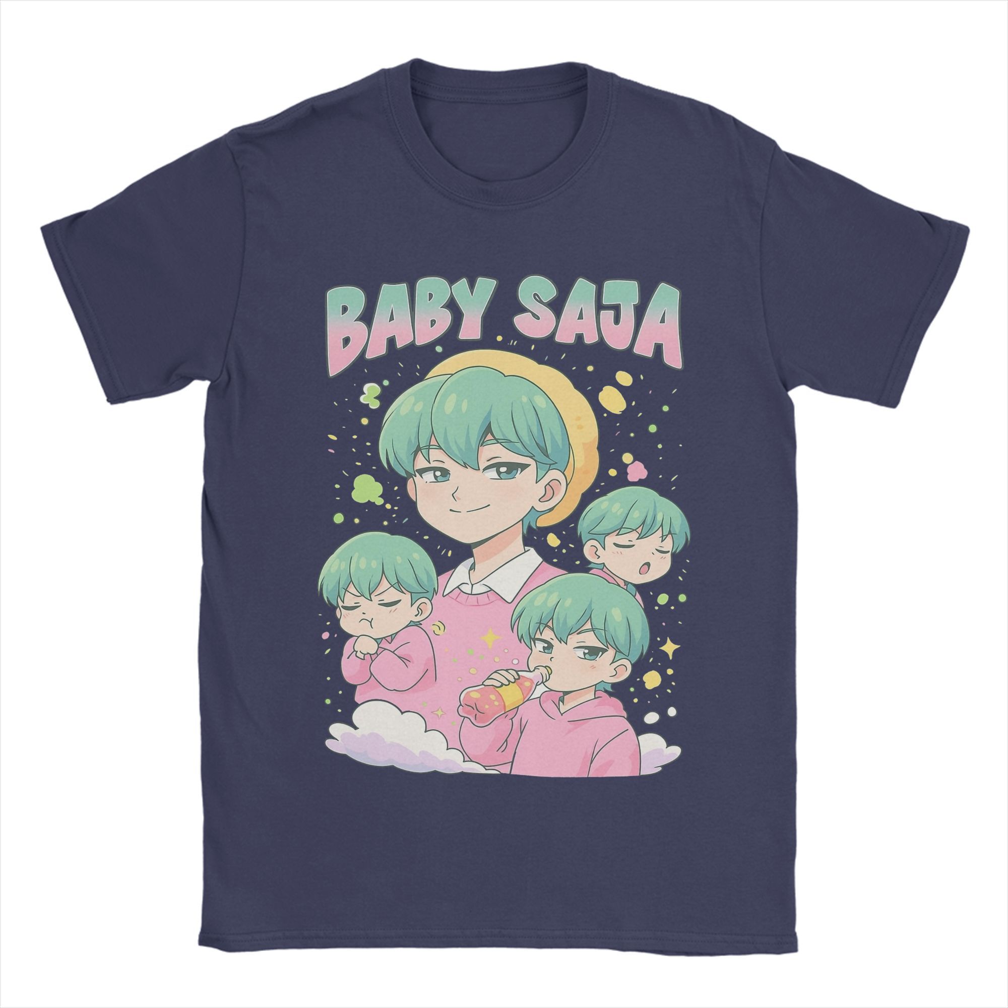 

Baby Saja Kpop Demon Hunters Bootleg T Shirts Men Pure Cotton T-Shirt O Neck Tee Shirt Short Sleeve Clothes Birthday Present 3XL