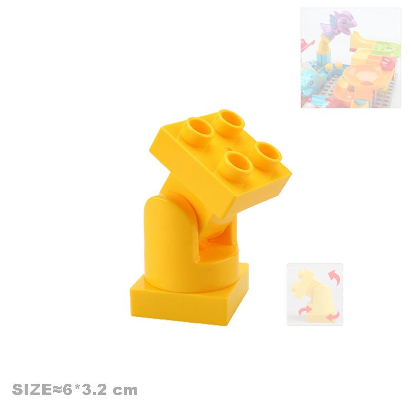 Big Building Block Accessories Compatible Duplos Houses Villas Construction Gear Rotate Connection Children Assembly Parts Toys