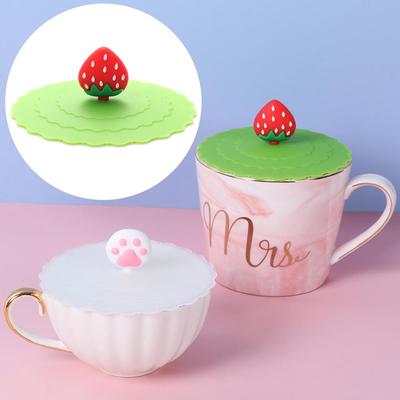 New Tea Coffee Lids Cap Reusable Leakproof Suction Cup Cover Silicone Cup Cover Dustproof