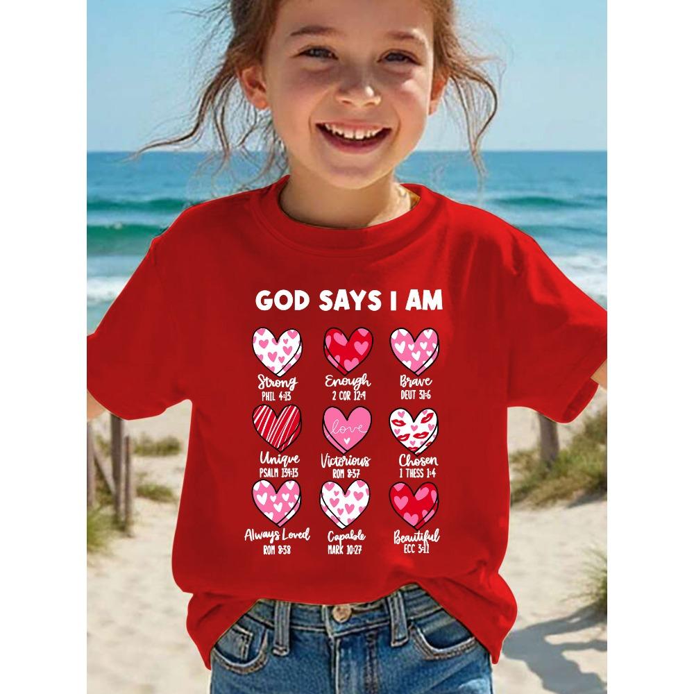 Summer Fashion Girls Short-sleeved T-shirt. Cartoon Pattern Printed Casual Versatile Top