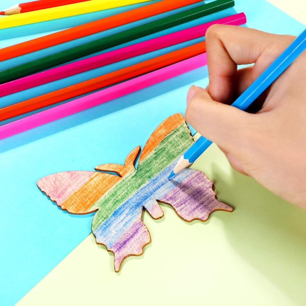 40pcs Butterfly Unfinished Wooden Blank Wood Butterfly Shaped Slices Cutouts for Birthday DIY Painting Tags Wedding Home Decorations