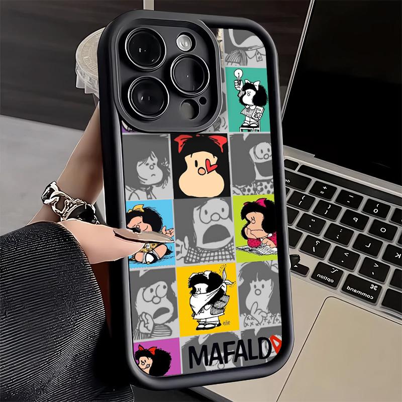 

Phone Case for iPhone 17 Air 16E 15 16 Pro Max Mafalda Cartoon Cute Cover 14 Plus 13 12 Mini Soft Shell Silicone Fundas iPhone 15