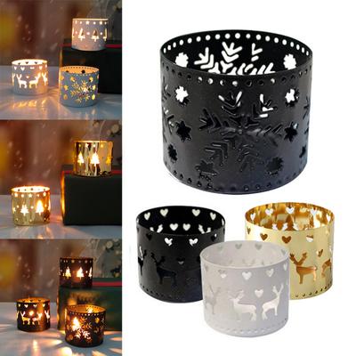 Christmas Iron Hollow Candle Holder Merry Christmas Decorations for Home Table Ornaments Noel Navidad Natal New Year Gifts