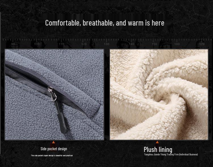 Plus Size Velvet Lined Hoodie for Men - Thick and Warm Lamb Fleece Sports Jacket for Autumn/Winter