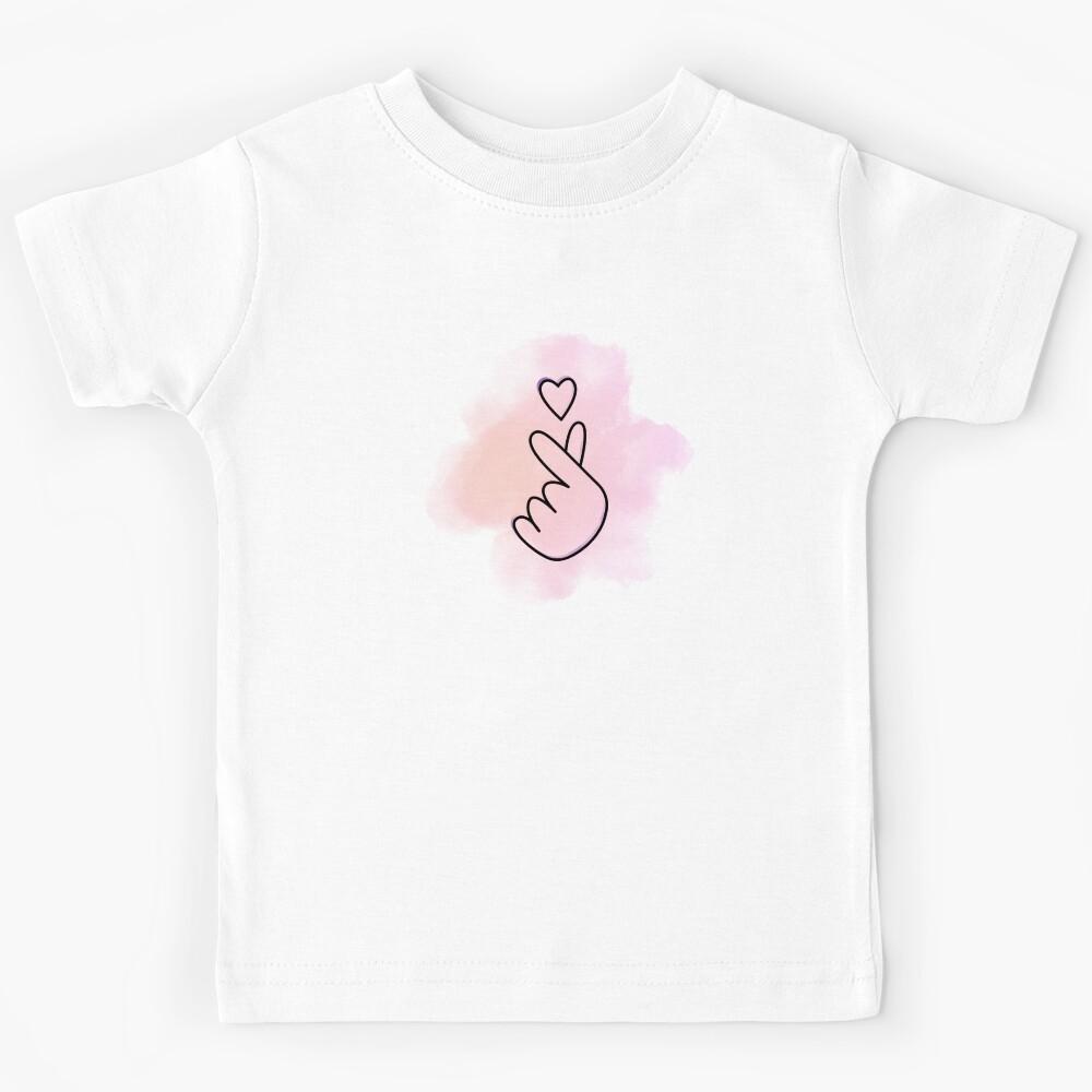 Korean Finger Heart Pastel Kids T-Shirt 160