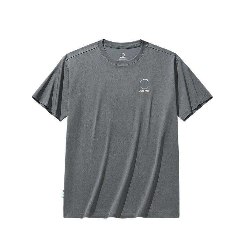 

Anta Team Zero Solid Color Round Neck Comfortable Breathable Versatile Short Sleeve T-Shirt Unisex Tops Mica-Gray 172536106G-2 XL