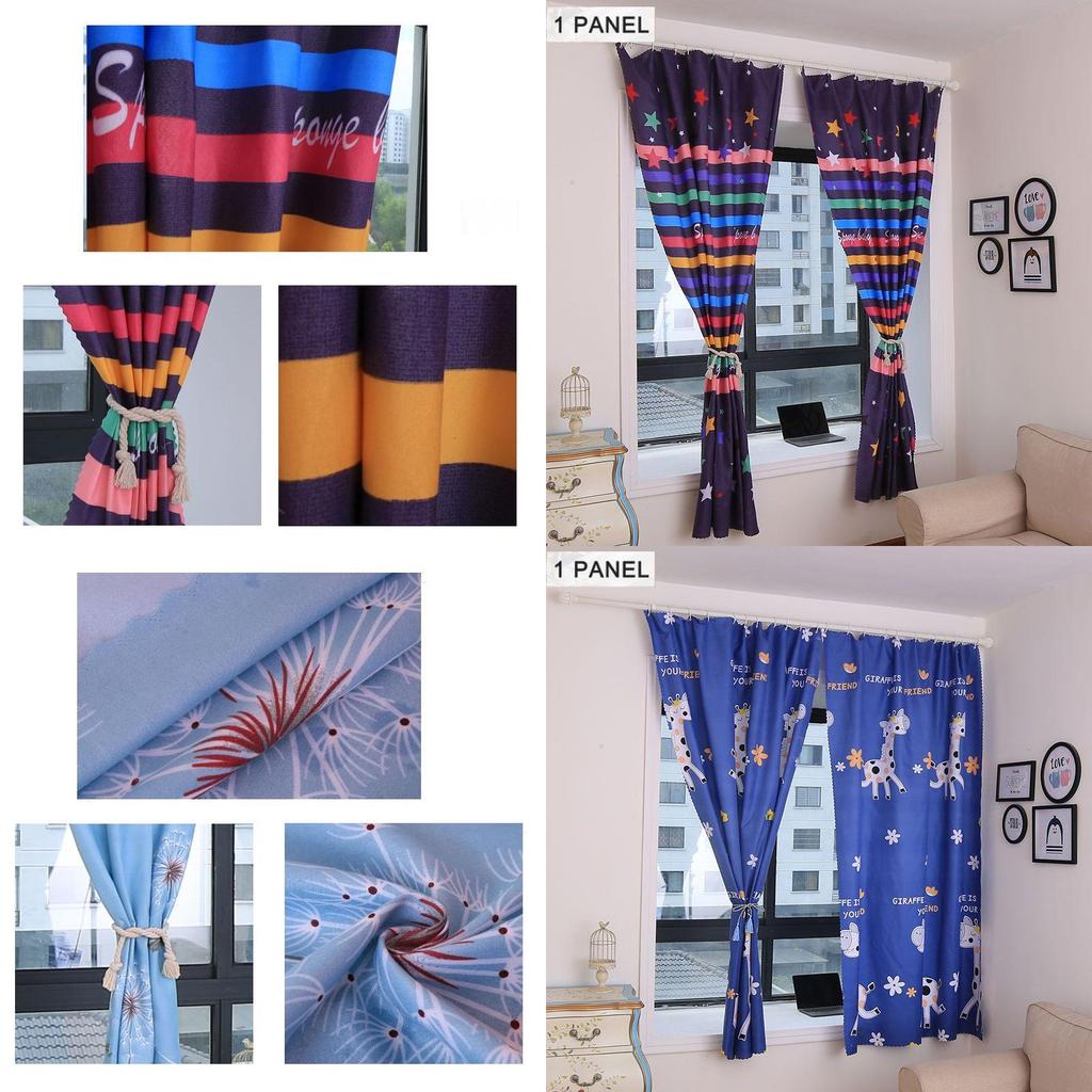 Colorful Print Blackout Window Curtain Panels For Living Room Stylish Decoration