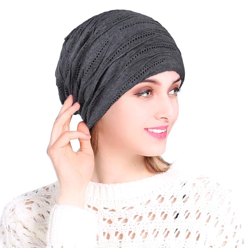 1Pc Thin Elastic Slouchy Lightweight Headscarf Cap Breathable Unisex Casual Beanie Trendy Solid Color