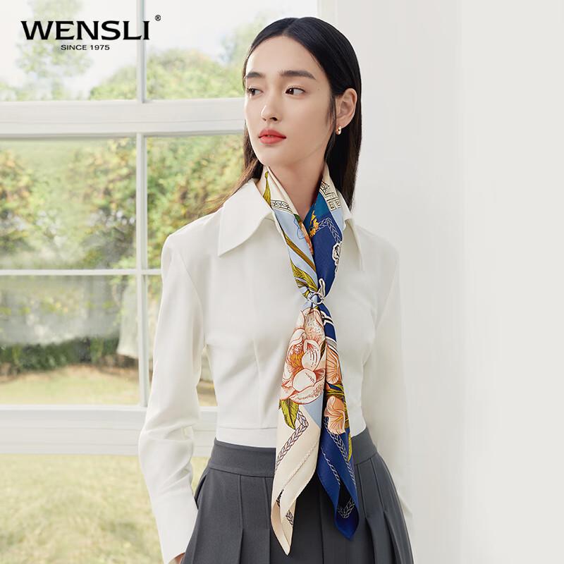 Wanshili Women's Mulberry Silk Scarf - Prosperous Flowers