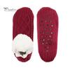 1 Pair Winter Floor Socks Thick Plush Knitted Heat Retention Anti-slip Silicone Sole V-Shaped Ribs Warm Daily Home Wear Bedroom Socks