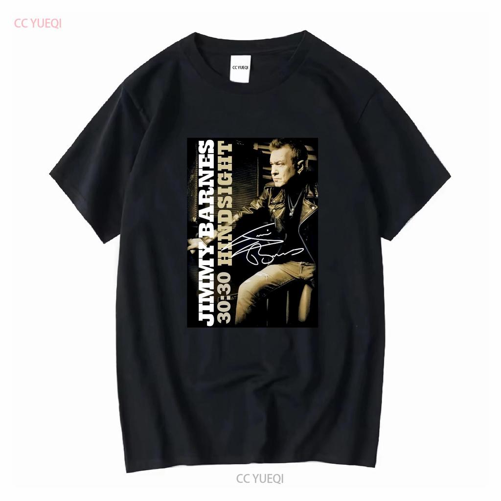 Retro Hindsight JIMMY BARNES T-shirt Svart S 5XL LE371 långa eller korta ärmar vintage Tvättad streetwear designkläder