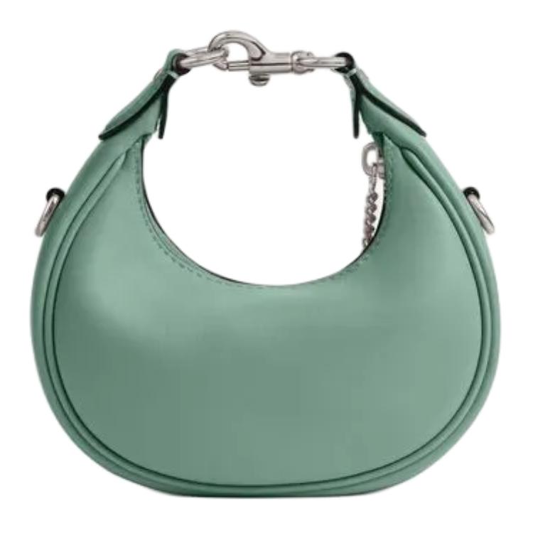 Coach Jonie 15 Removable Adjustable Shoulder Strap Zipper Closure Leather Crescent Bag Mini Women Handbags Sea-Blue CR508-LHAQM