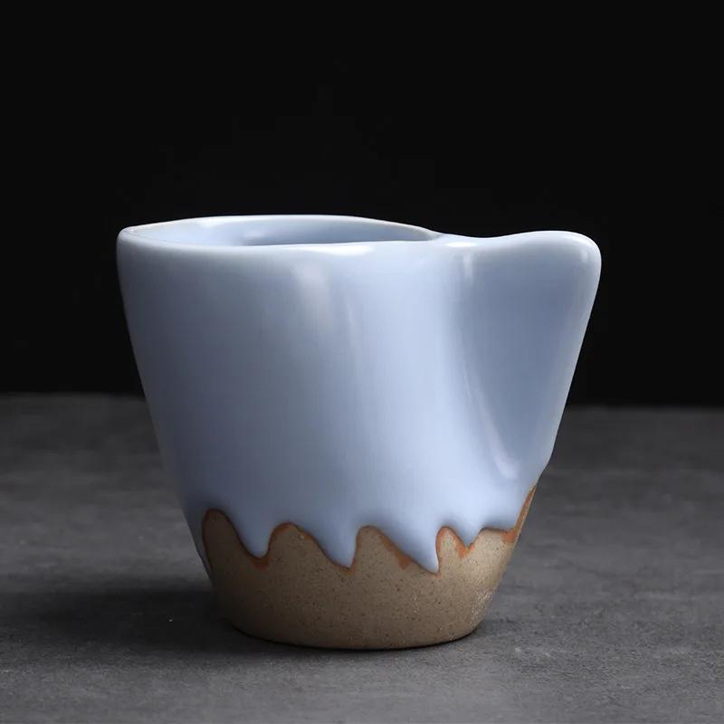 130ml Tazza da Caffè in Ceramica Creativa Tazza Espresso Vintage Ceramica Grezza Utensile da Bere per il Tè Pomeridiano Tazza da Acqua da Ufficio Regalo per Coppia