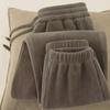 Men's Winter Double-Sided Fleece Sweatpants - Large Size, Warm, Casual, Cuffed Trousers