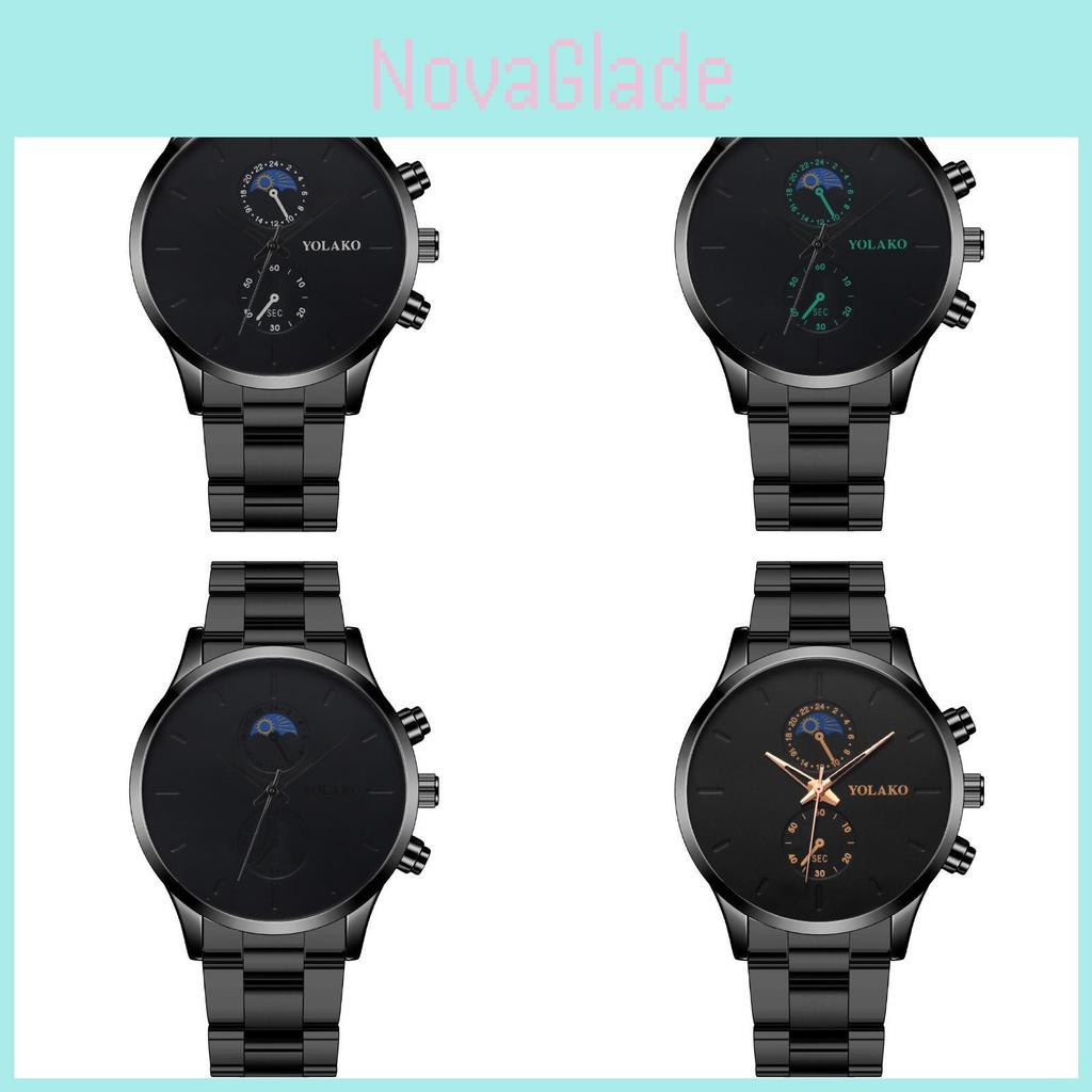 Moon Two Eyes Men Quartz Watch With Alloy Case And Mineral Glass For Daily Wear