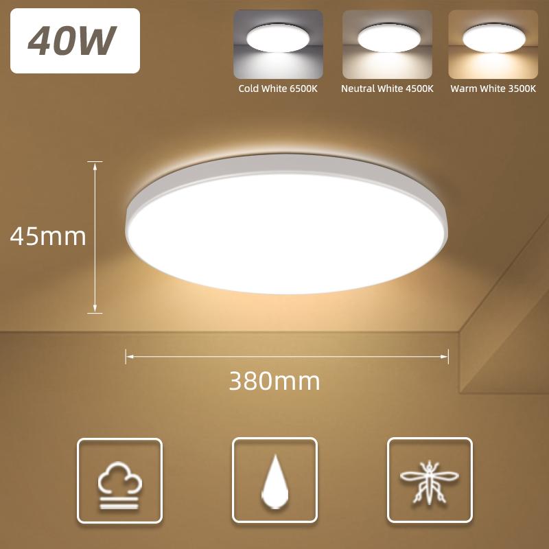 Nowoczesna lampa sufitowa LED AC 110V-220V 18W 30W 40W Oprawa do salonu, sypialni, kuchni Oświetlenie wnętrz