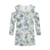 Camicia Casual da Donna Blusa Stampa Scollo a V Sexy Spalla Scoperta Manica 3/4 Top