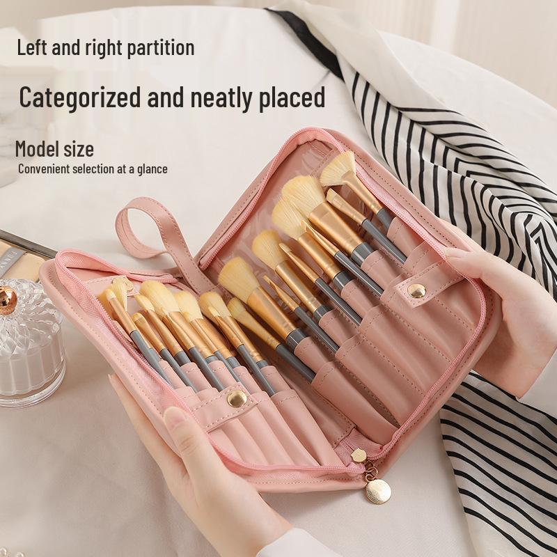 PU Waterproof Foldable Makeup Brush Storage Bag: Multifunctional, Dustproof & Travel-Friendly