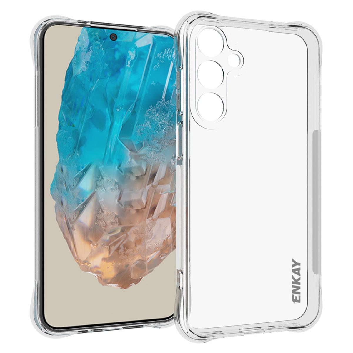 

ENKAY HAT PRINCE For Samsung Galaxy M35 5G Clear Case TPU Phone Cover Corner Airbag Fall Protection A