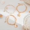 Adjustable Clavicle Chain Starfish Seashells Pearls Necklace Set Bohemian Beach Jewelry for Women Stylish Outfits