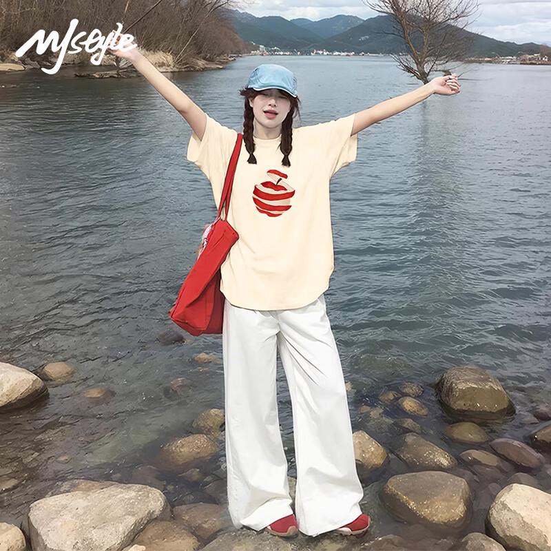 MJ STYLE Women's 2026 Summer Loose Fit Pure Cotton Short Sleeve Tee