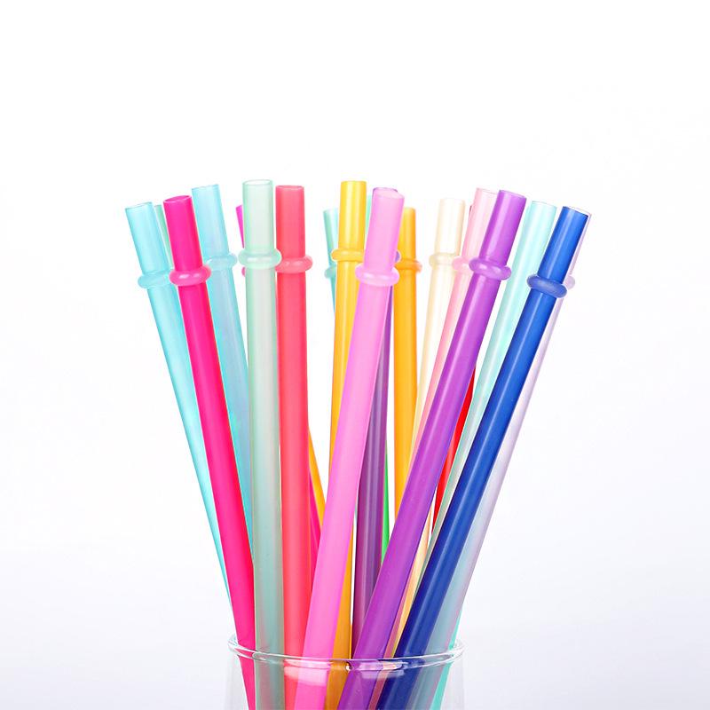 Paille en plastique PP colorée et réutilisable avec boucle - Parfaite pour les gobelets à eau ou à thé