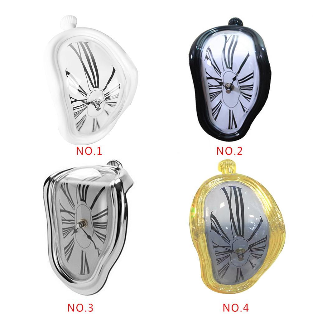 Yaratıcı Eriyen Saat Zaman Akışı Masa Saati Dekoratif Bükülmüş Saat