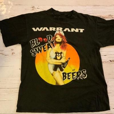 Warrant Vintage Blood Sweat And Beer Tour Schwarzes Herren S-234Xl T-Shirt E403