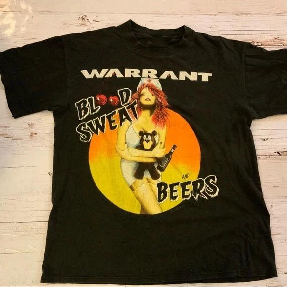 Warrant Vintage Blood Sweat And Beer Tour Black Men S-234Xl T-shirt E403 M