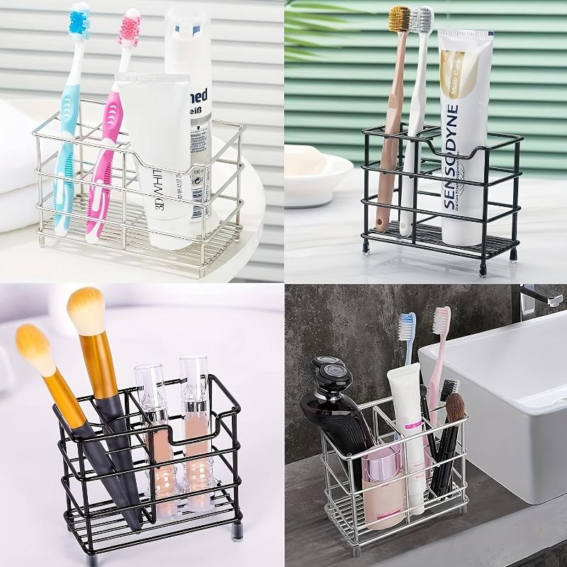 Stainless Steel Bathroom Toothbrush Holder Toothpaste Holder Stand Bathroom Accessories Organizer