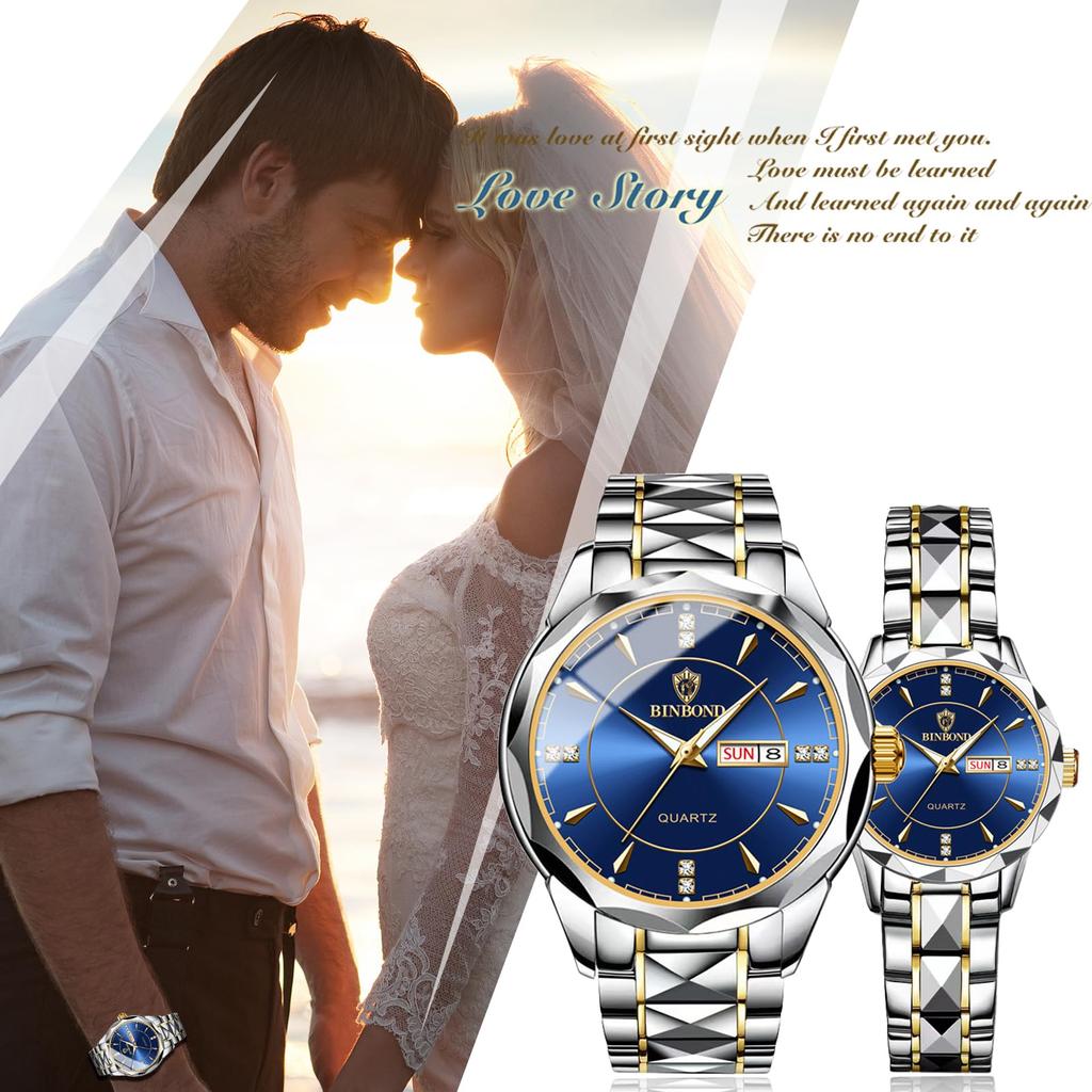 Watch Seiko Analog Copy Watch Men Glowing Date Day of the Week Waterproof Watch Easy To Read Dial Stainless Steel Level Adjustable Blue Men's Quartz