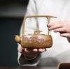 340ML Yixing purple clay teapot raw ore keel gold sand high-temperature wood burning handmade gold sand lifting beam teapot