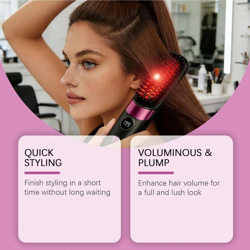 USB Charging Portable Hair Straightener LCD Display Cordless Hair Flat Iron  Family Use