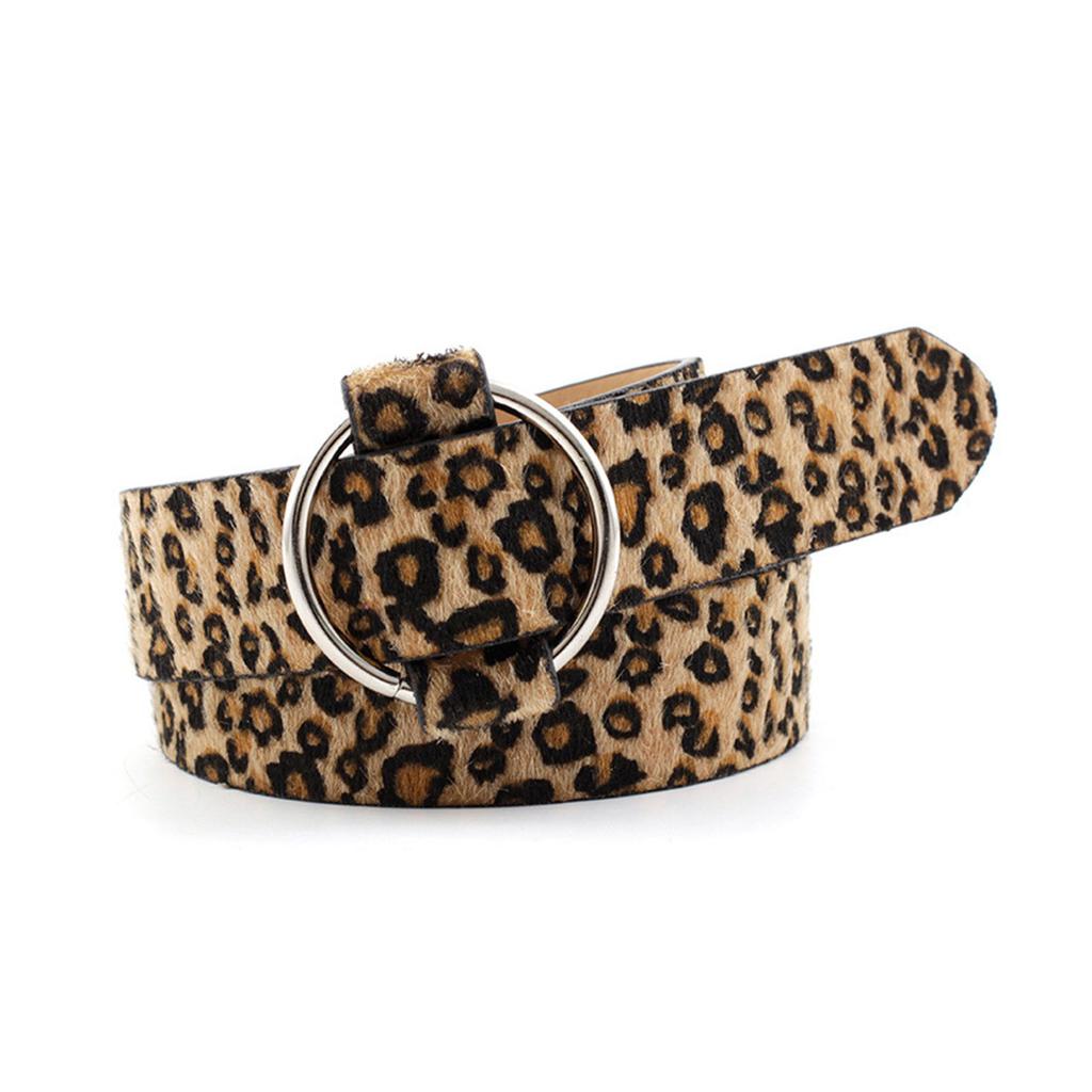 Women Round Buckle Belt Fashionable Casual Adjustable Comfortable Texture Belt for Formal Loose