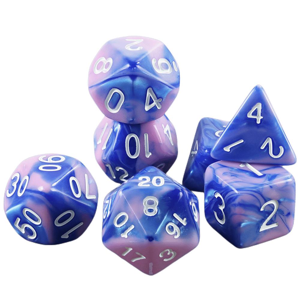 7 szt. Wielościenne kostki w mieszanych kolorach z tubą do DND TRPG RPG Cthulhu COC Gra planszowa Drużyna prowadząca Zestaw kości DND