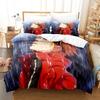 Uzumaki Naruto Bedding Set Quilt Cover Sasuke Cartoon Anime Bed Bedroom Duvet Cover Beddings Suit Children Boys Birthday Gi