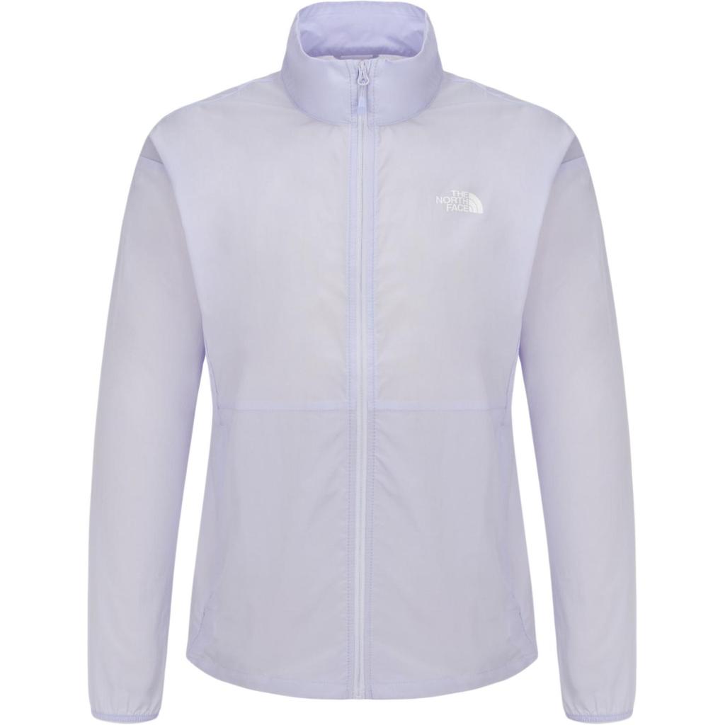 The North Face Logo Slim Fit Stand Collar Zip Long Sleeve Jacket Women Jackets Lavender NJ3LR32A