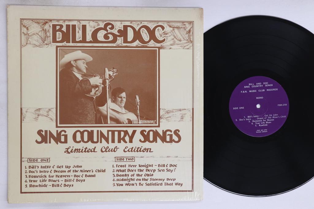 LP Record BILL MONROE, DOC WATSON - Bill & Doc Sing Country Songs FBN210 FBN 1975 US Country/Folk Used