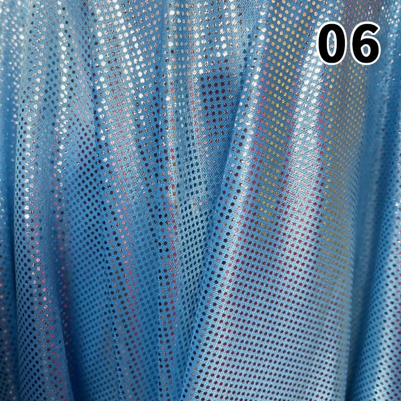 100x150cm Laser Dot Fabric Rainbow Colourful Shiny Fabric Flashing Organ Crushed Bright Mesh Stage Performance DIY Dress Sewing