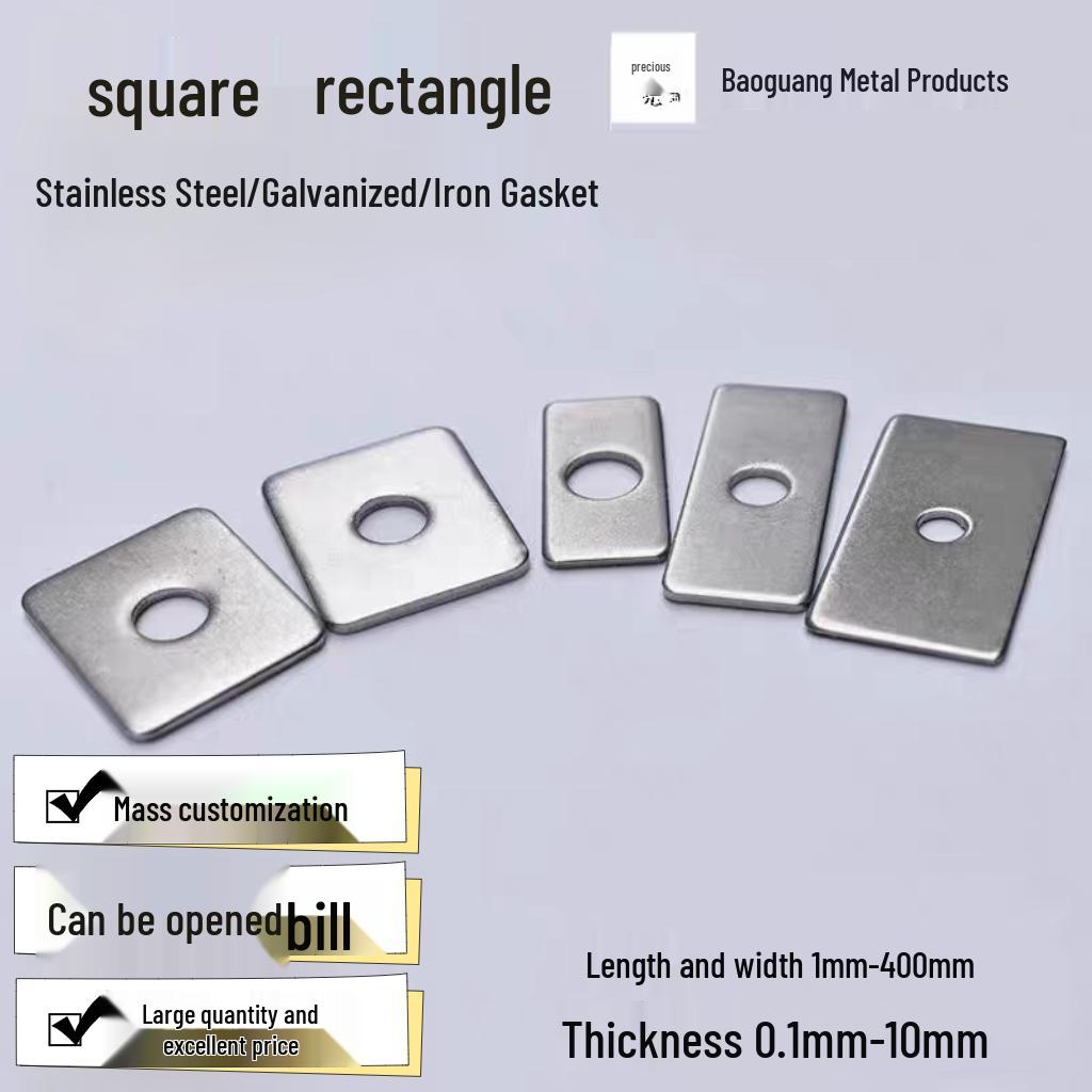 

Stainless Steel Rectangular Gasket: Thickened Four-Sided Galvanized Iron Washer for Curtain Walls