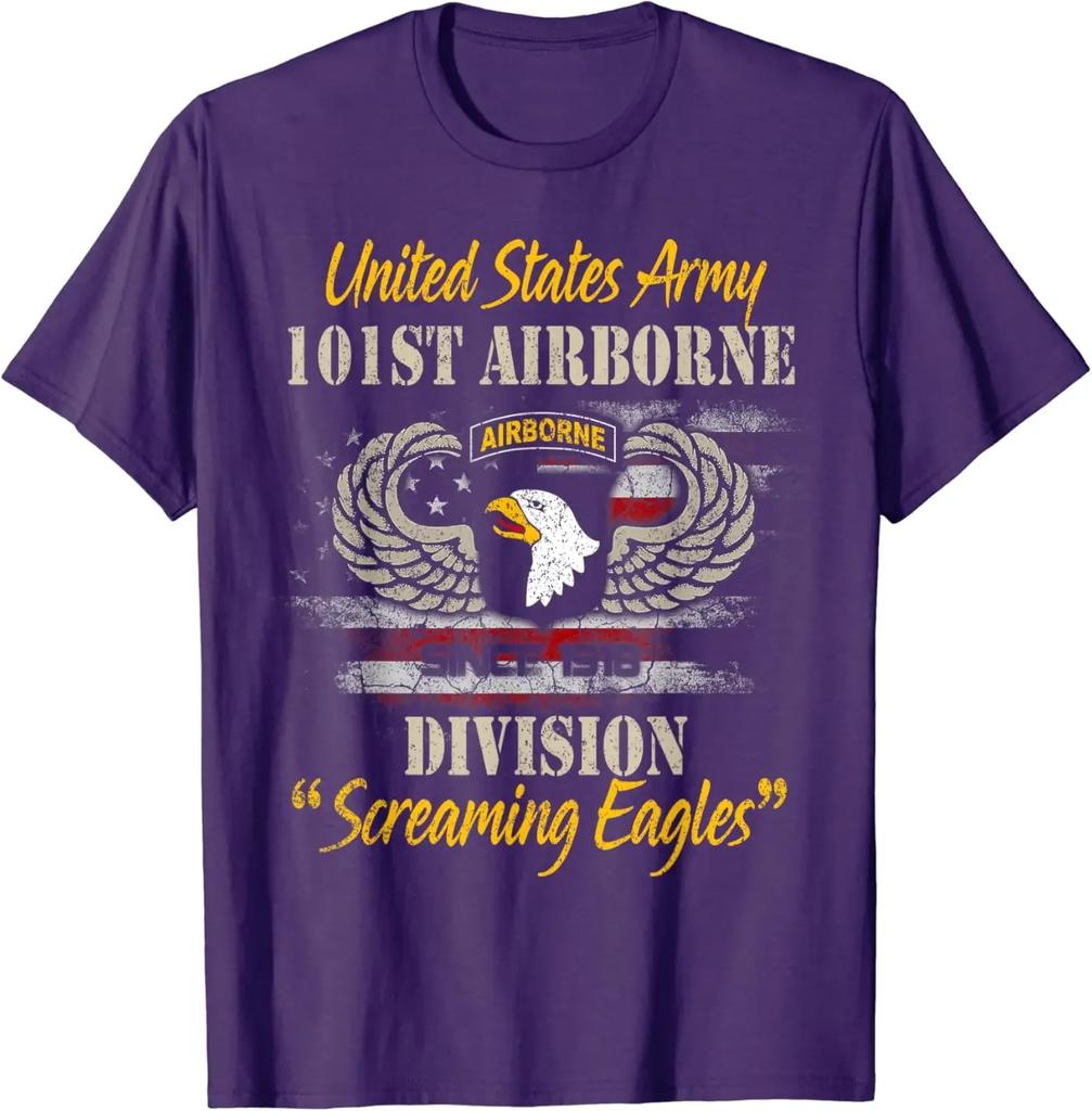 US Army 101st Airborne Division Veteran TShirt 100 Cotton ONeck Summer Short Sleeve Casual Mens Tshirt Size S3XL